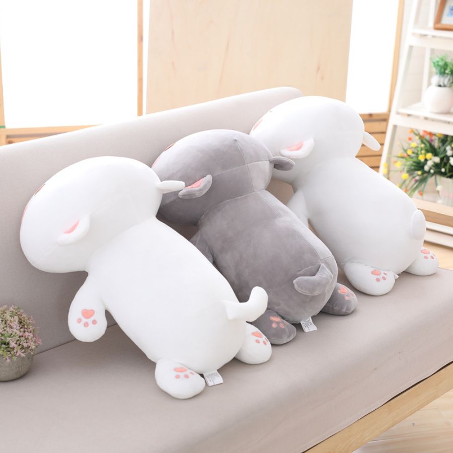 Peluche Kawaii Blanche à Oreilles Roses – Image 4