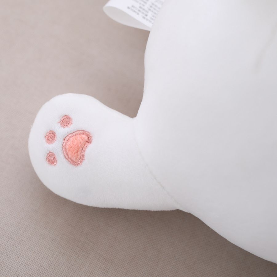 Peluche Kawaii Blanche à Oreilles Roses – Image 9