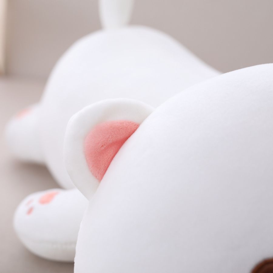 Peluche Kawaii Blanche à Oreilles Roses – Image 10