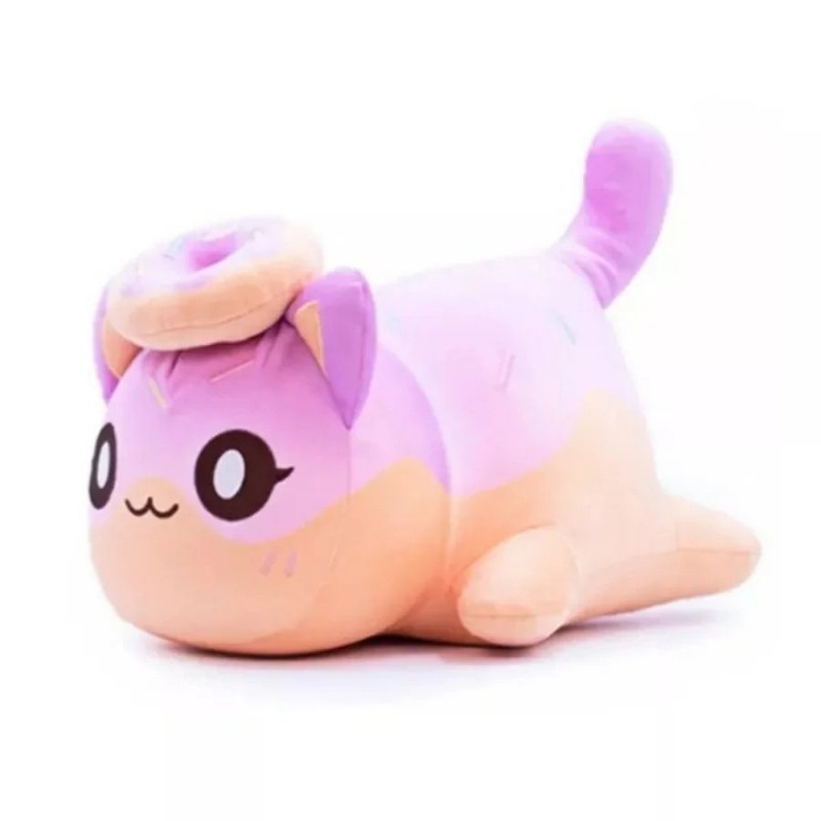 Peluche de Chat Kawaii Rose et Pêche avec Donut – Image 2