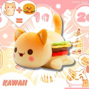 Peluche de Chat Burger Kawaii