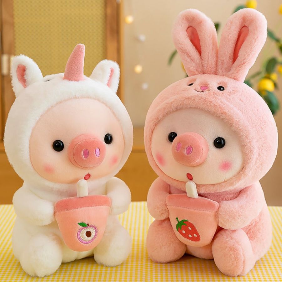 Peluche de Cochon en Grenouille Menthe à Boisson – Image 9