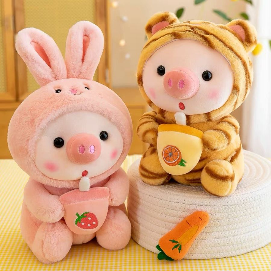 Peluche de Cochon en Grenouille Menthe à Boisson – Image 8