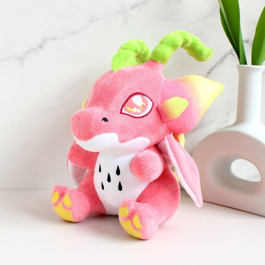 Peluche Rose Pitaya aux Cornes Vertes – Image 6