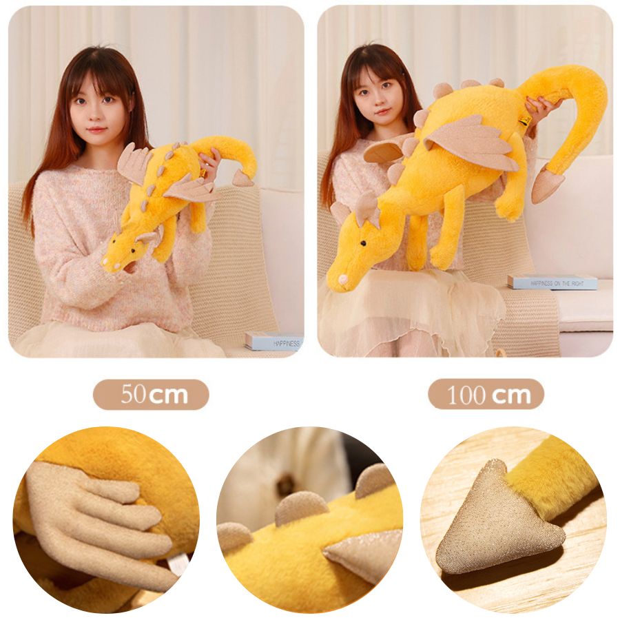 Peluche Dragon Gris Doux à Ailes Irisées – Image 8