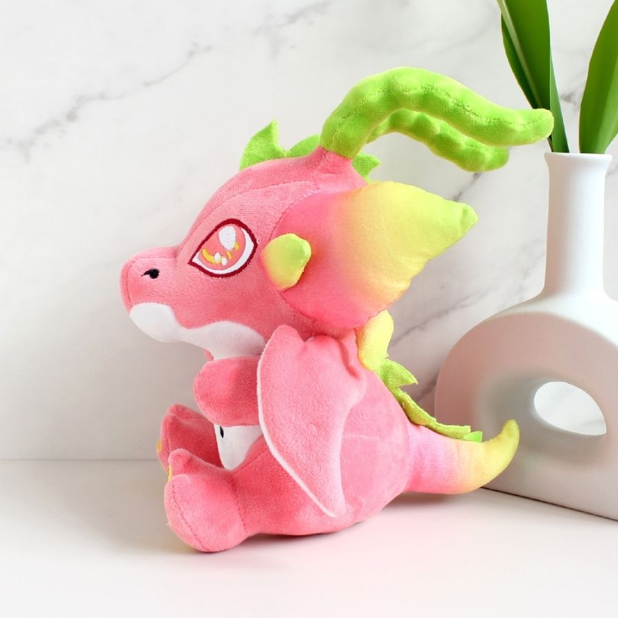Peluche Rose Pitaya aux Cornes Vertes – Image 5
