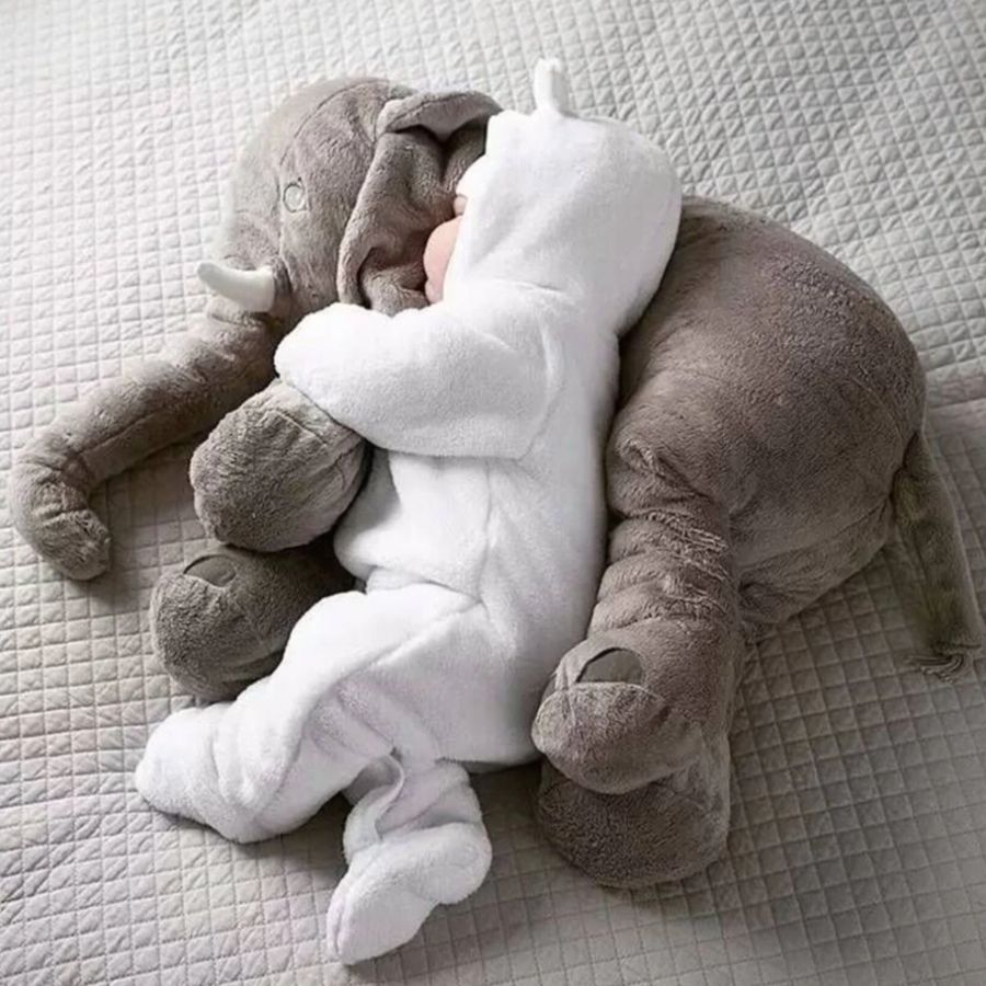 Doudou Éléphant Géant en Peluche Grise – Image 6