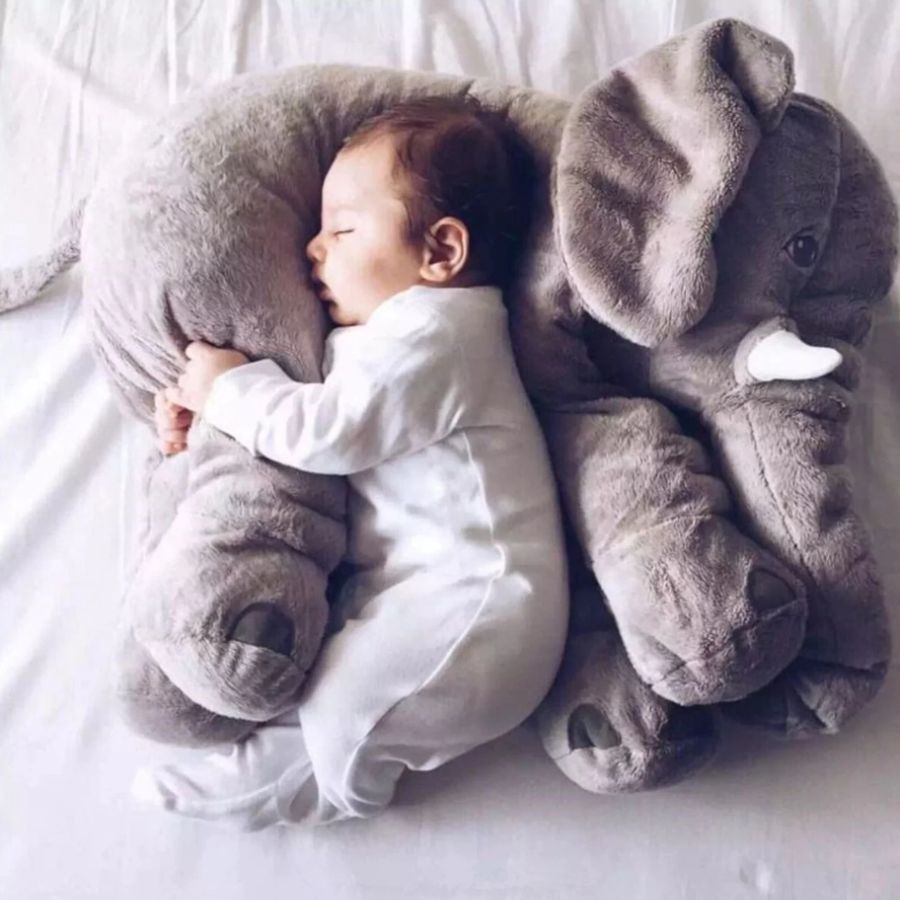 Doudou Éléphant Géant en Peluche Grise – Image 8