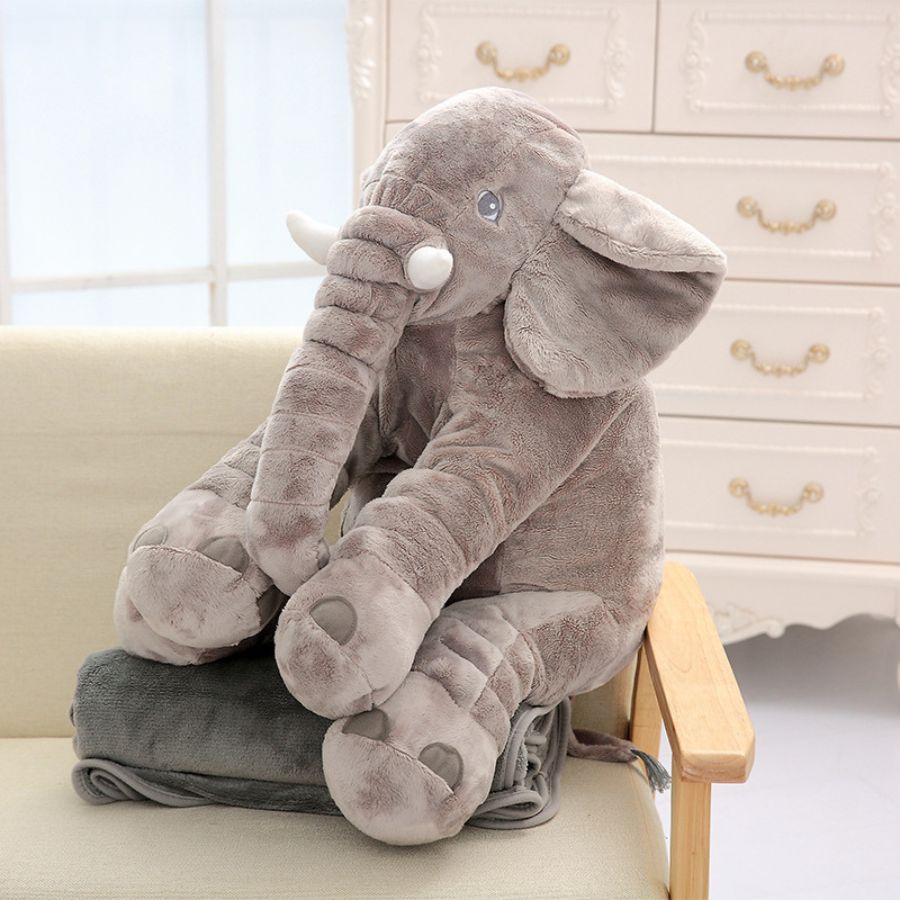 Doudou Éléphant Géant en Peluche Grise – Image 12