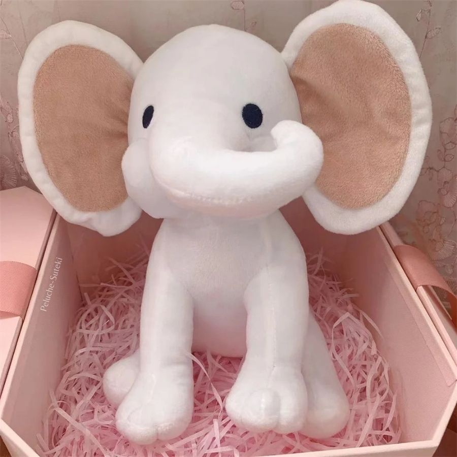 Peluche Éléphant Blanc Cassé à Grandes Oreilles – Image 5