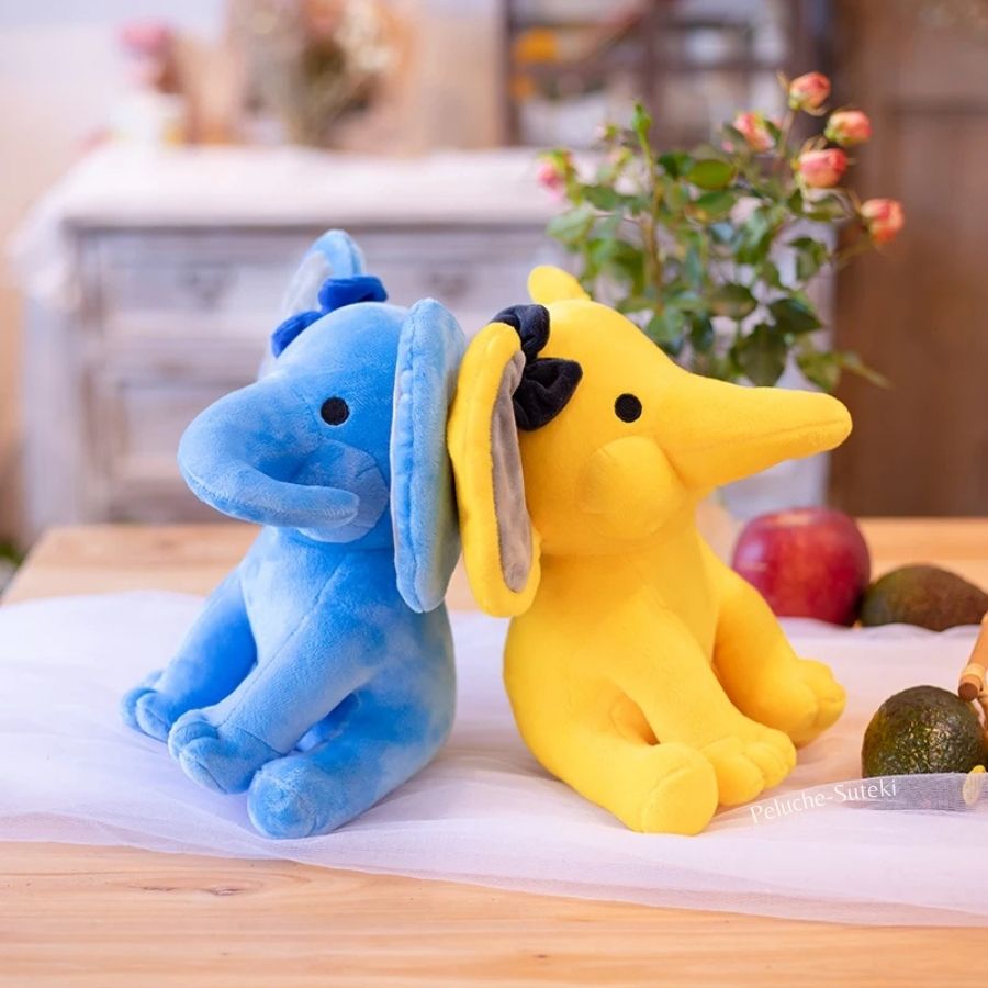 Doudou Éléphant Bleu Azur avec Joli Nœud – Image 5