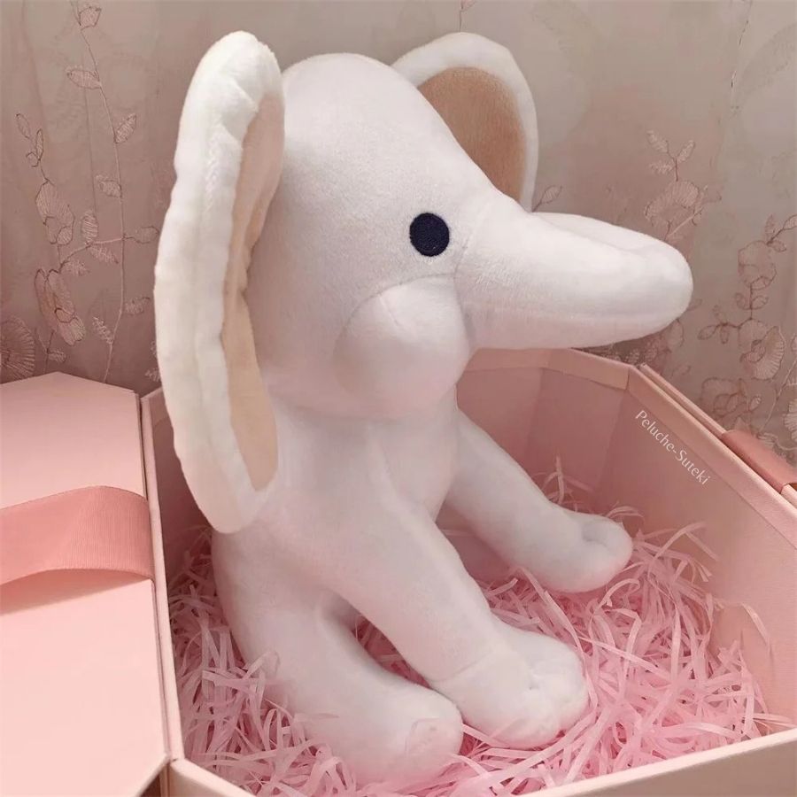 Peluche Éléphant Blanc Cassé à Grandes Oreilles – Image 6