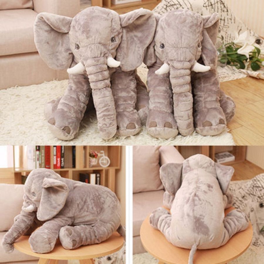 Doudou Éléphant Géant en Peluche Grise – Image 13