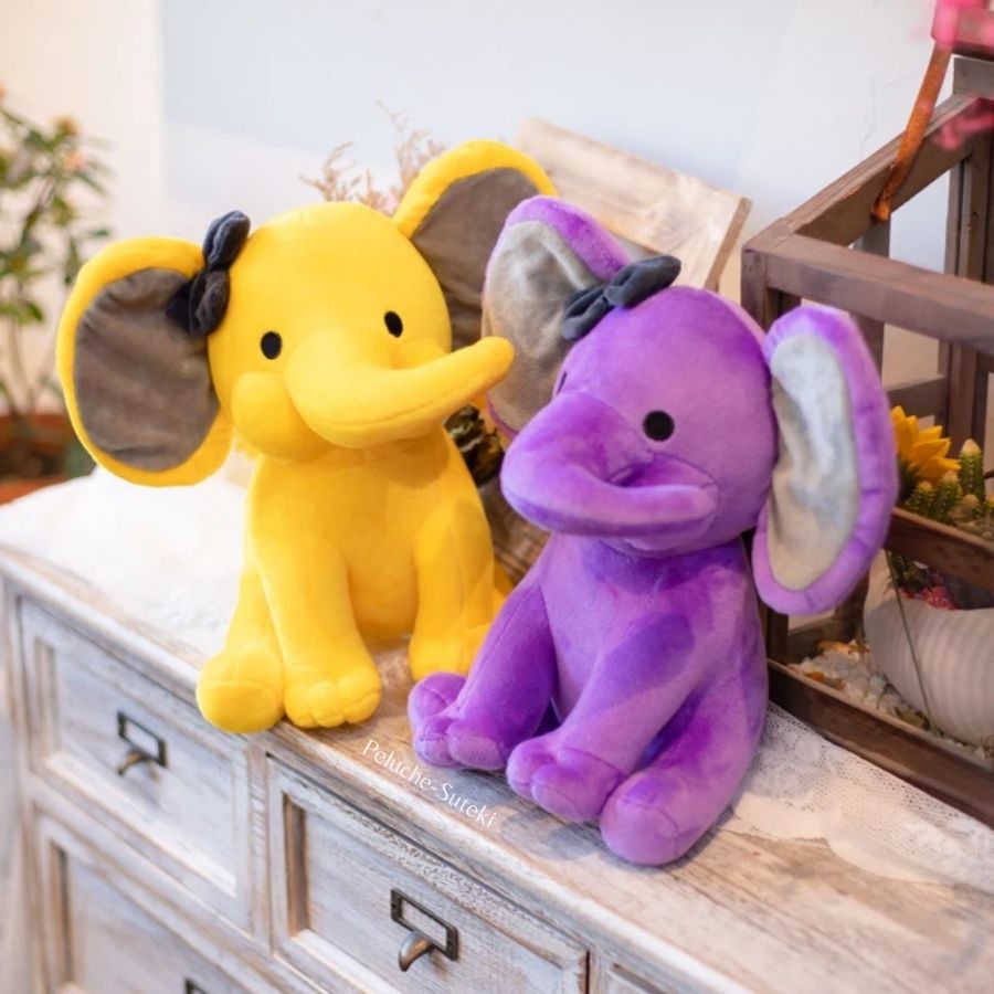 Doudou Éléphant Bleu Azur avec Joli Nœud – Image 4