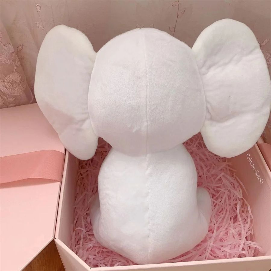 Peluche Éléphant Blanc Cassé à Grandes Oreilles – Image 7