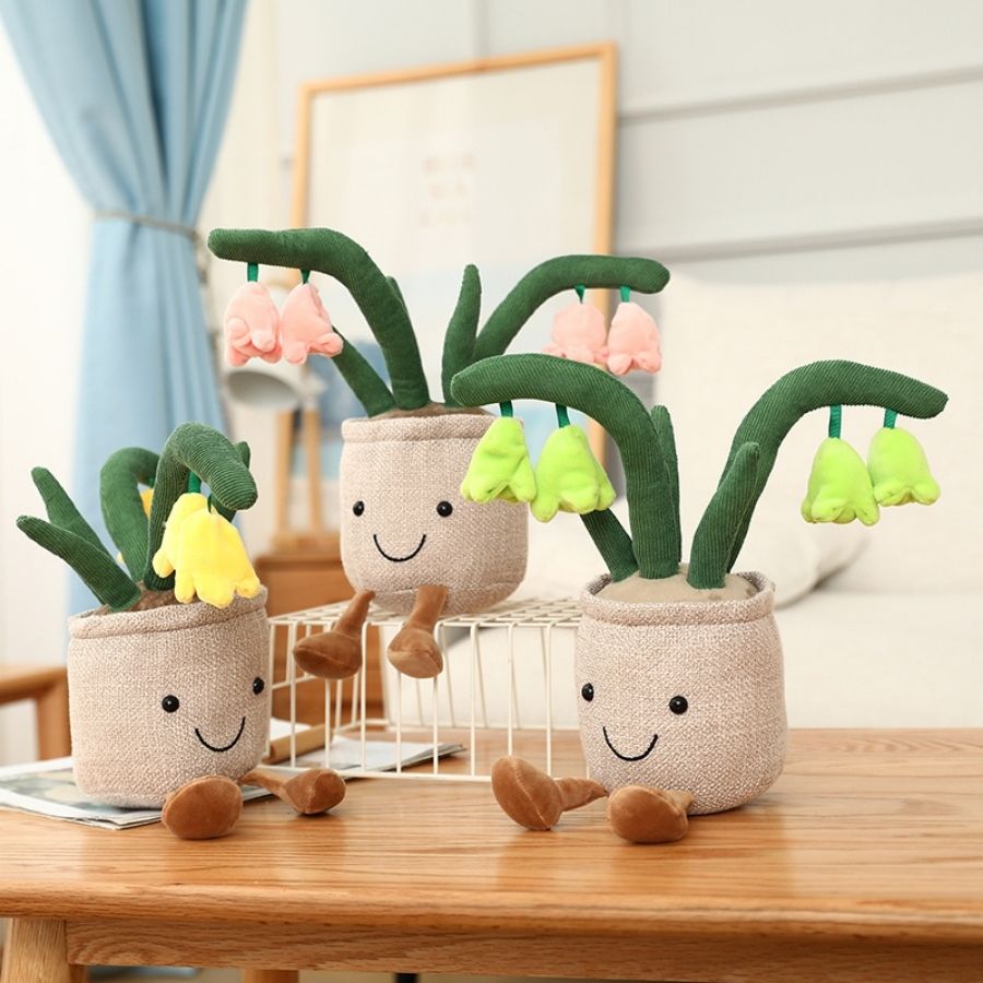 Peluche Pot de Fleurs Souriant avec Clochettes – Image 10