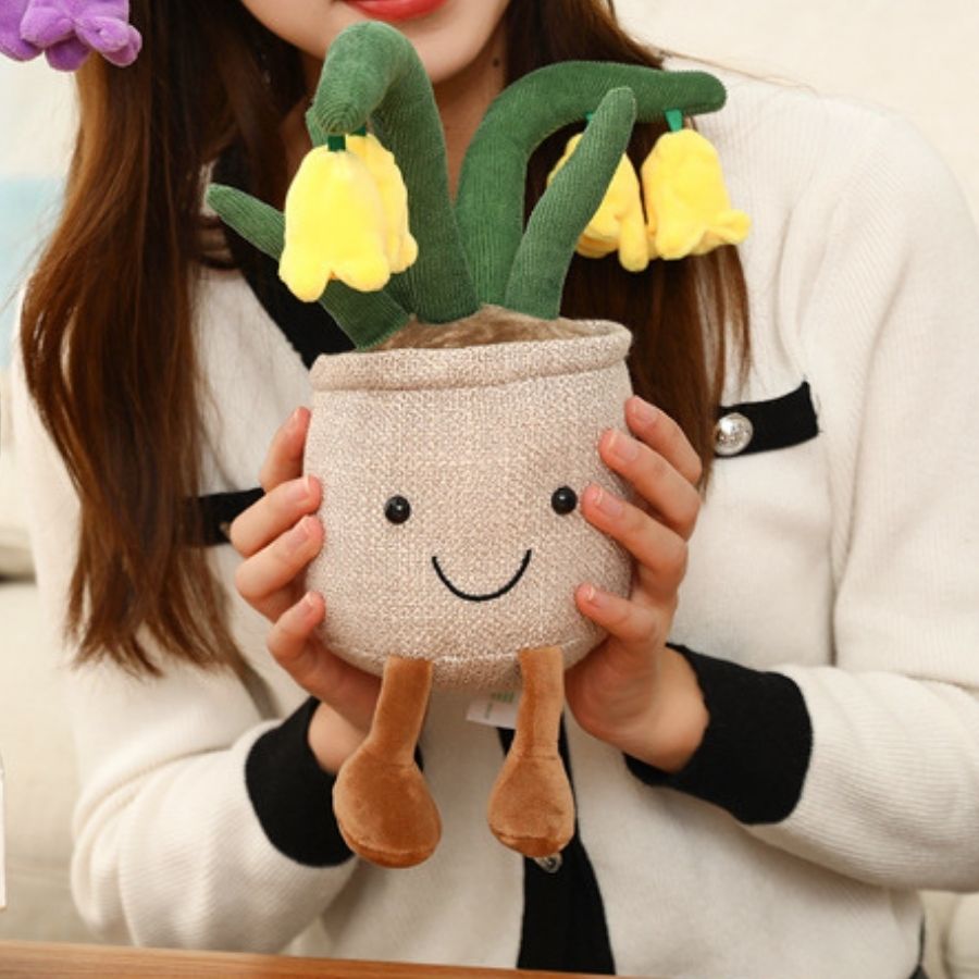 Peluche Pot de Fleurs Souriant avec Clochettes – Image 11