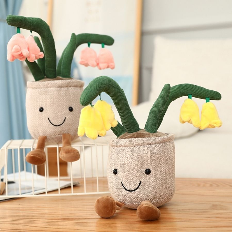 Peluche Pot de Fleurs Souriant avec Clochettes – Image 8