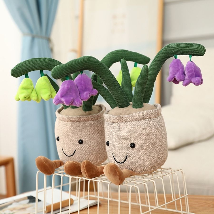 Peluche Pot de Fleurs Souriant avec Clochettes – Image 9