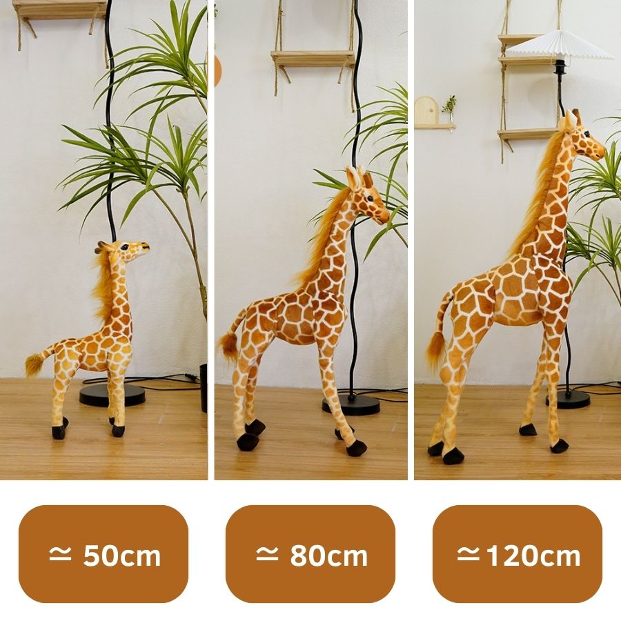Peluche Girafe Réaliste Douce à Taches Marron – Image 7