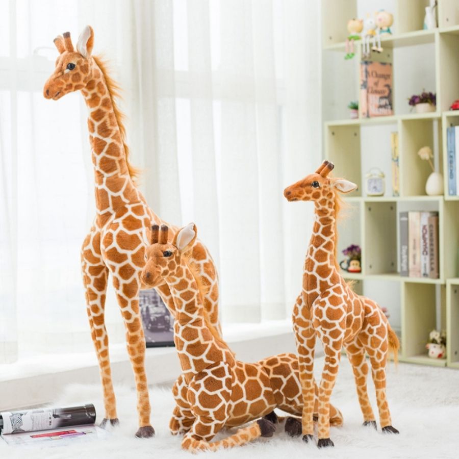 Peluche Girafe Réaliste Douce à Taches Marron – Image 2