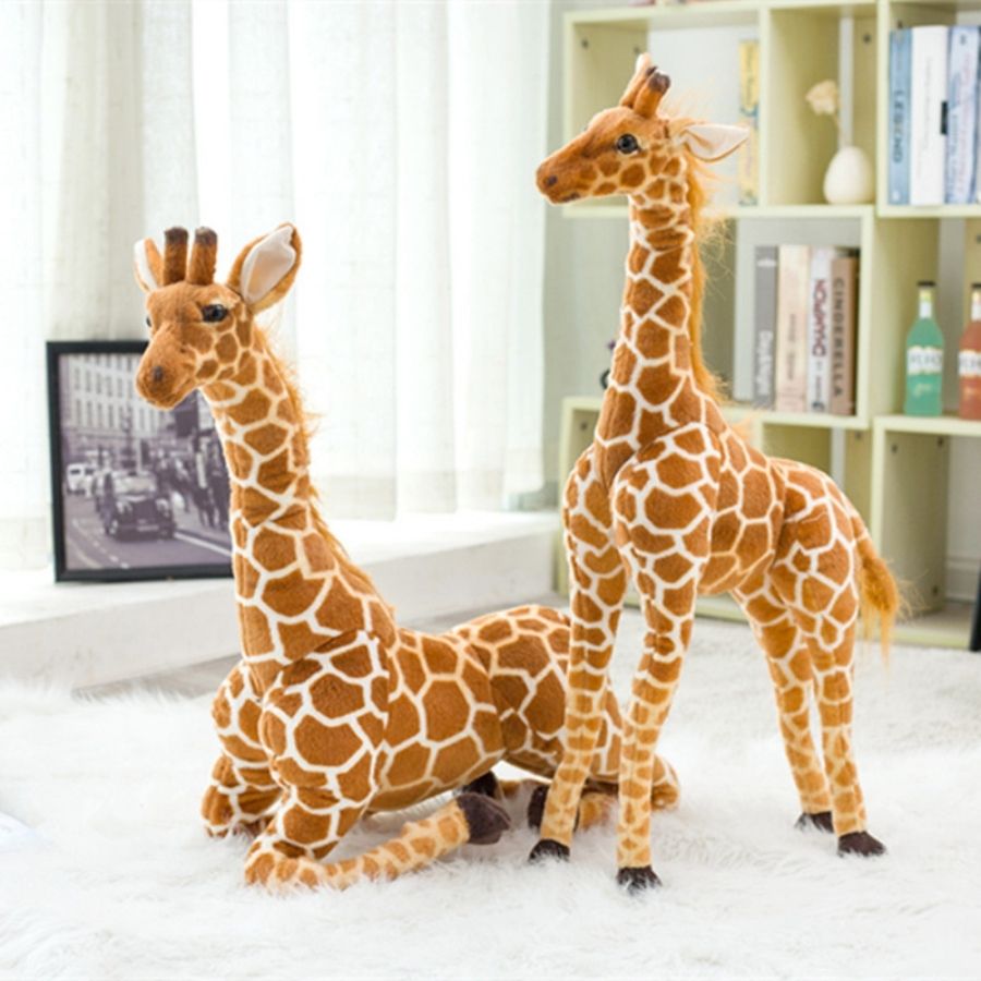 Peluche Girafe Réaliste Douce à Taches Marron – Image 3