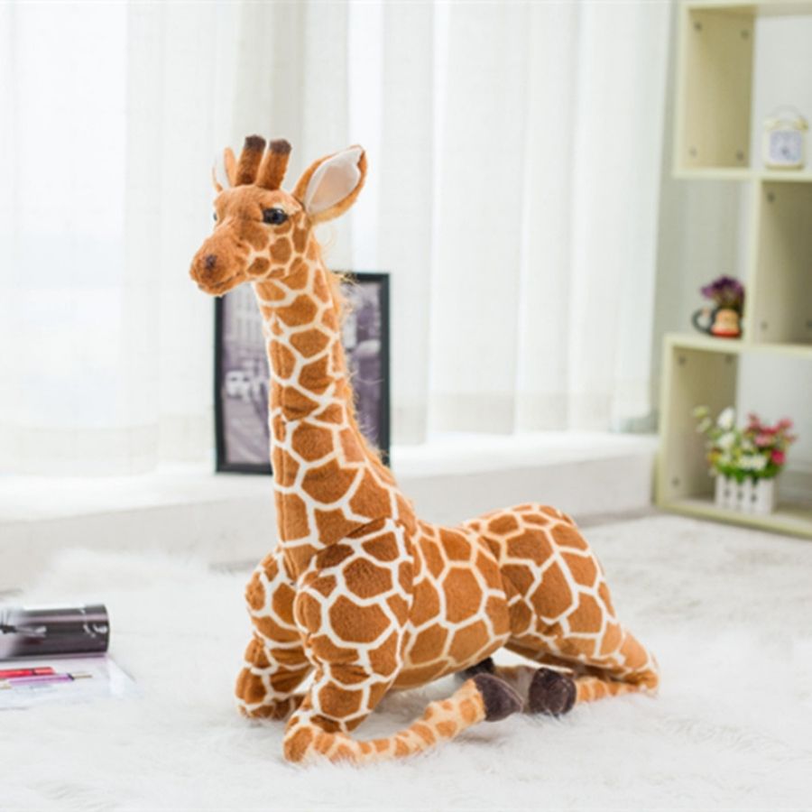 Peluche Girafe Réaliste Douce à Taches Marron – Image 4