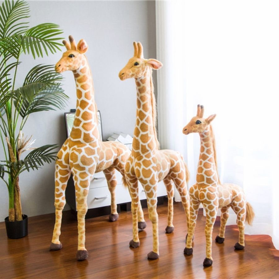 Peluche Girafe Réaliste Douce à Taches Marron – Image 6