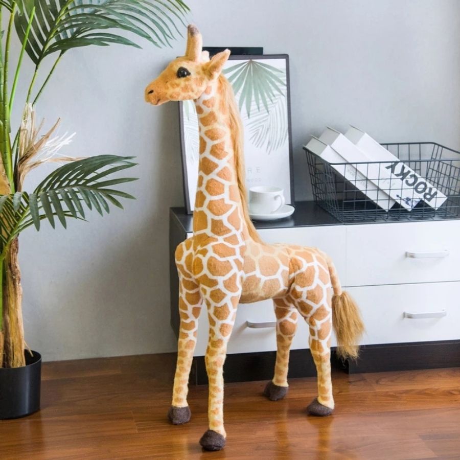 Peluche Girafe Réaliste Douce à Taches Marron – Image 5
