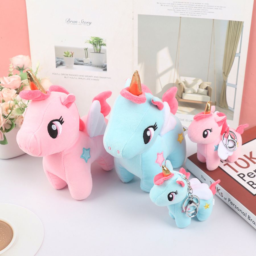 Peluche Licorne Rose à Corne Dorée et Étoile Bleue – Image 10