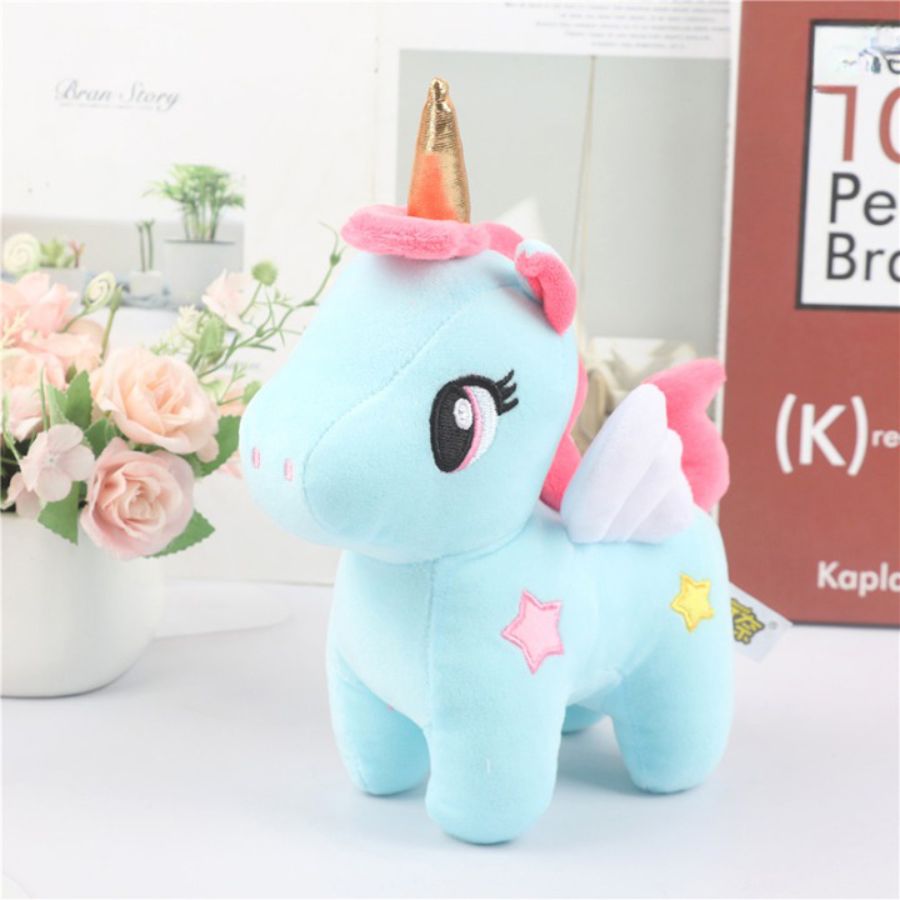Peluche Licorne Rose à Corne Dorée et Étoile Bleue – Image 8