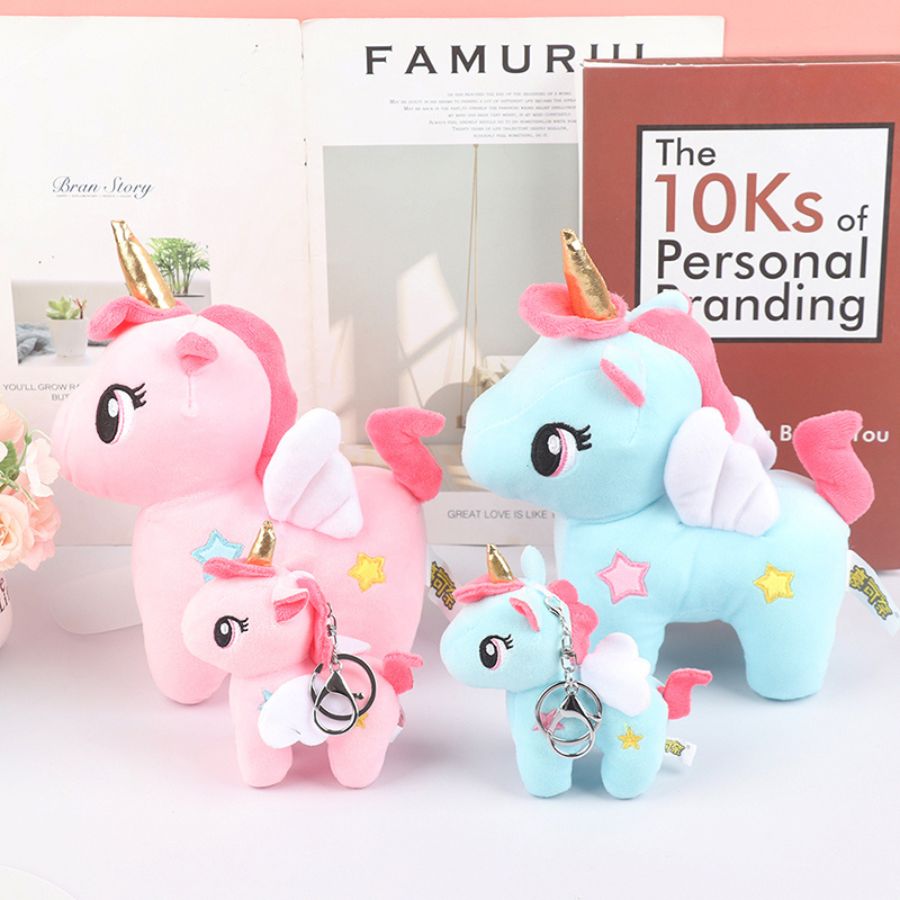 Peluche Licorne Rose à Corne Dorée et Étoile Bleue – Image 11