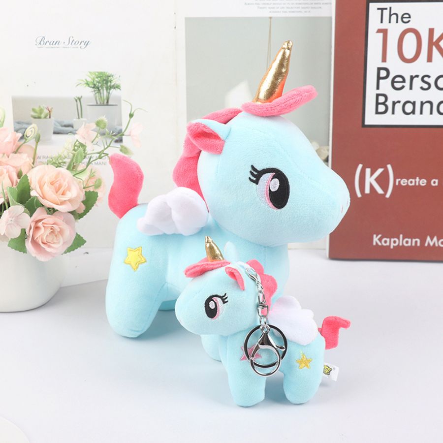 Peluche Licorne Rose à Corne Dorée et Étoile Bleue – Image 9