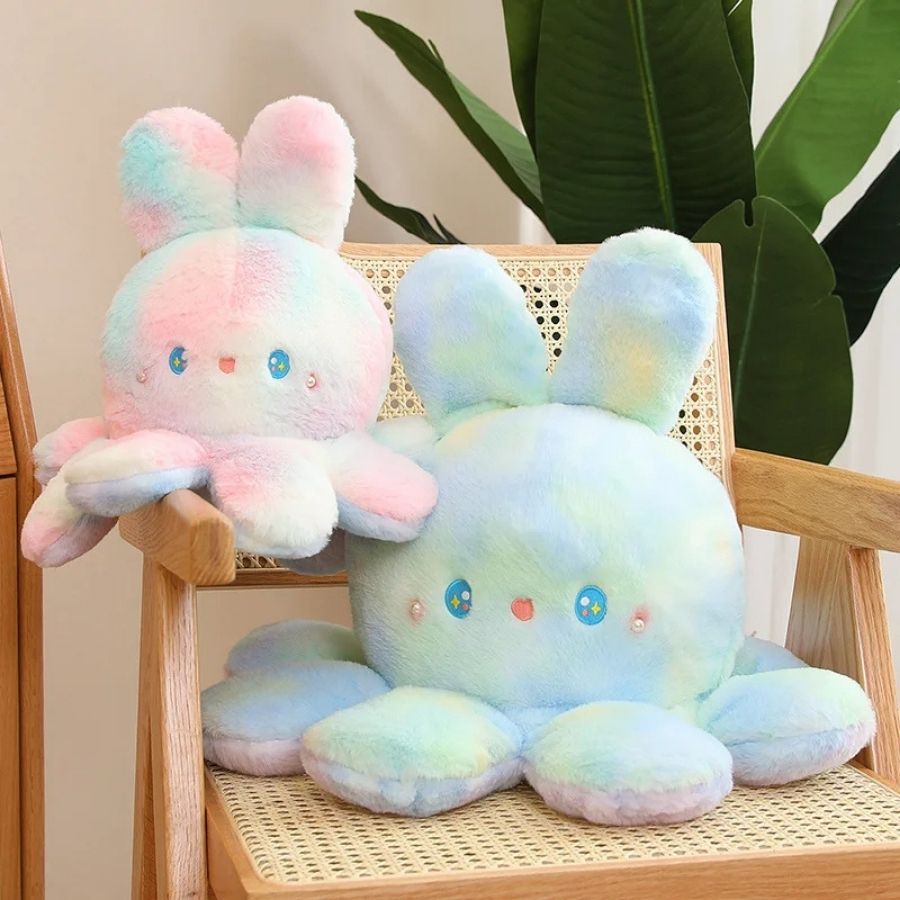 Peluche Lapin Pieuvre Kawaii Pastel Tie-Dye – Image 6