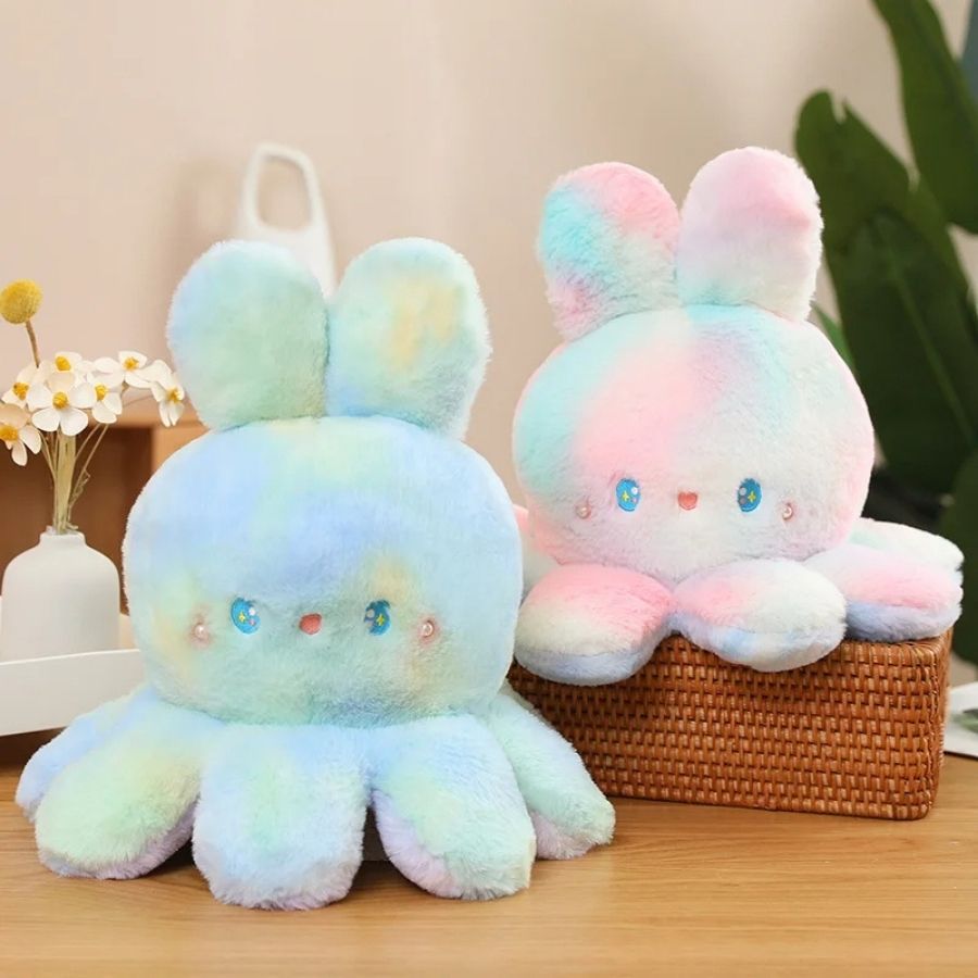 Peluche Lapin Pieuvre Kawaii Pastel Tie-Dye – Image 5