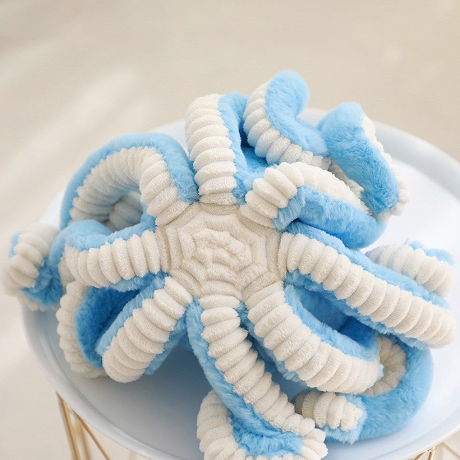 Peluche Poulpe Géant Rose en Velours et Côtelé – Image 14