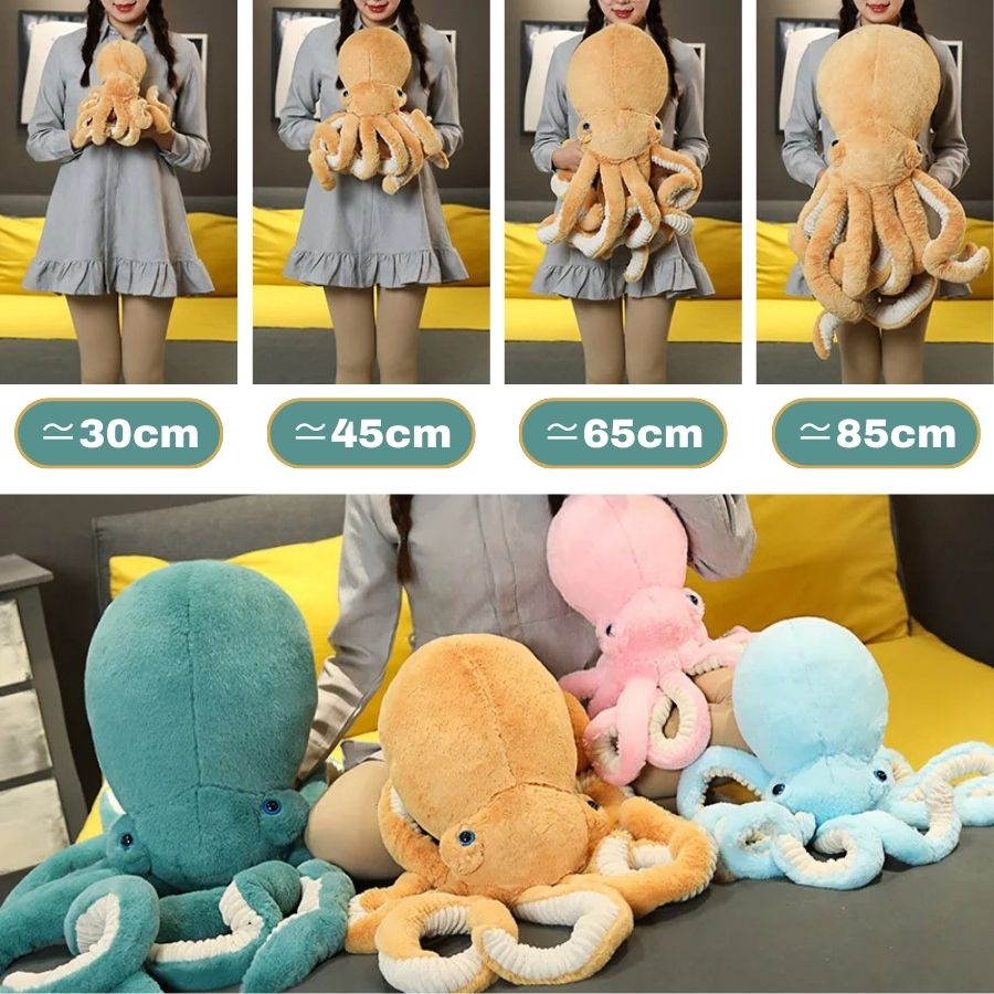 Peluche Pieuvre Mignonne en Tissu Doux Multicolore – Image 8