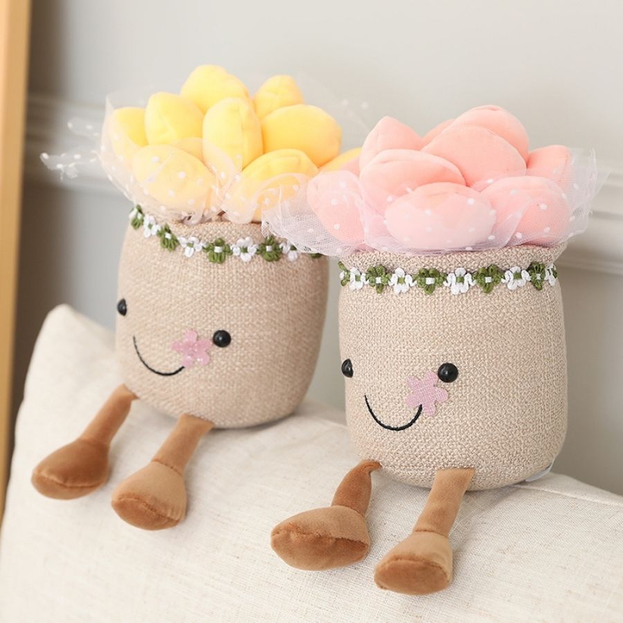 Peluche Succulente Souriante en Pot avec Pieds – Image 10