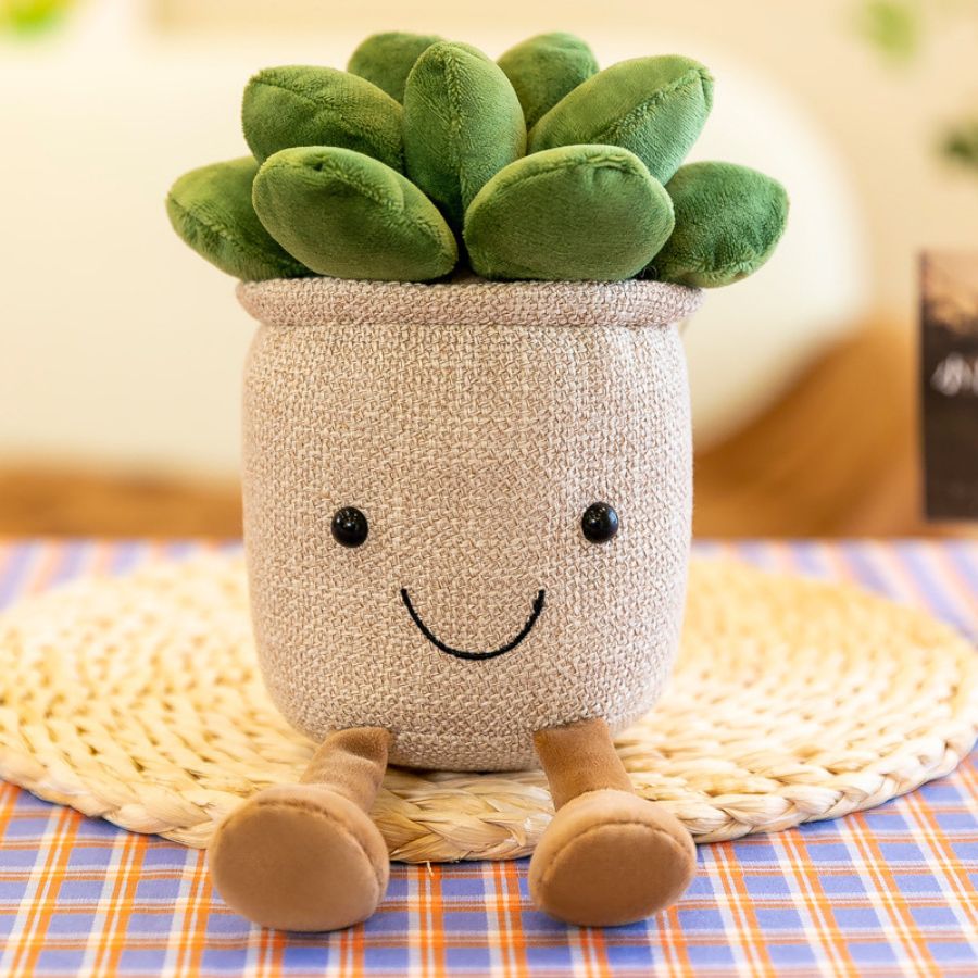 Peluche Succulente Kawaii avec Visage Souriant et Pieds – Image 12