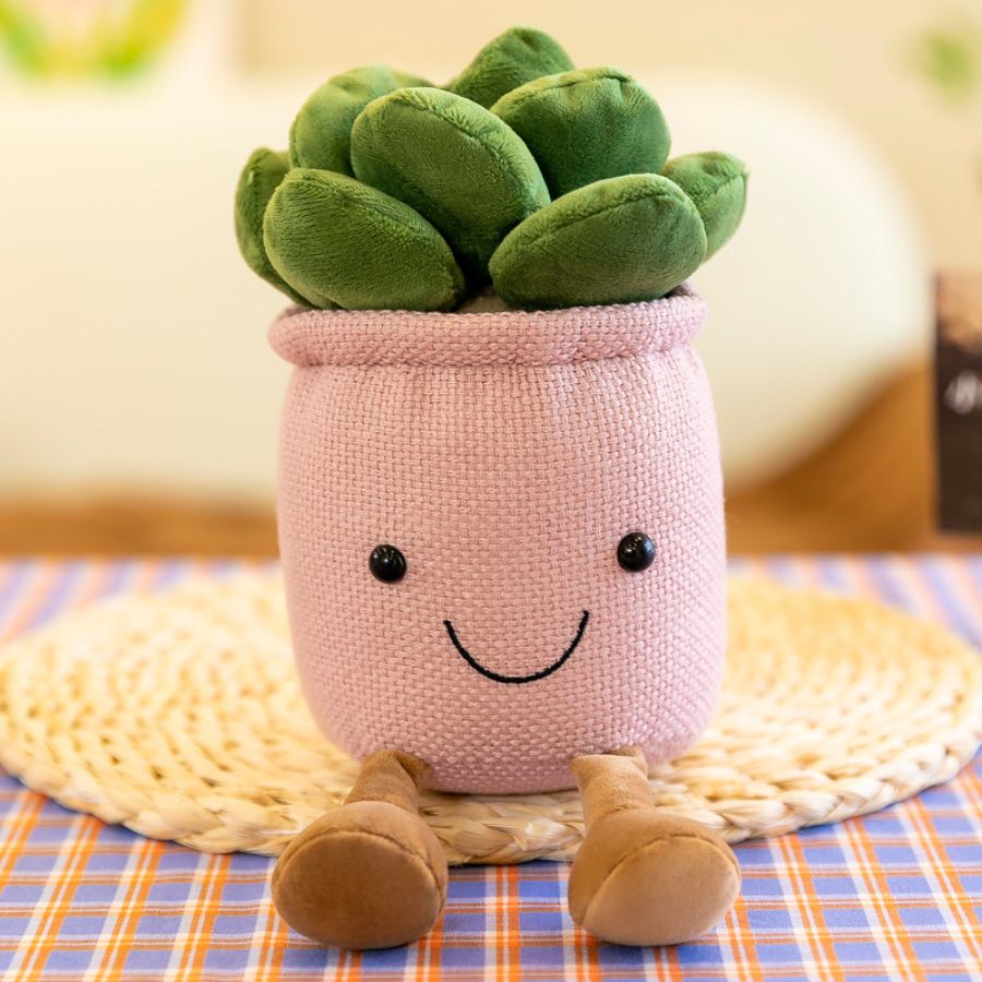 Peluche Succulente Kawaii avec Visage Souriant et Pieds – Image 11