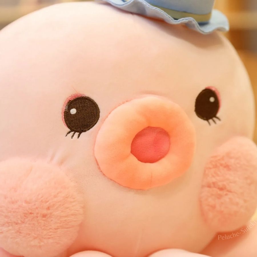 Peluche Pieuvre Pastel avec Chapeau et Joues Roses – Image 8