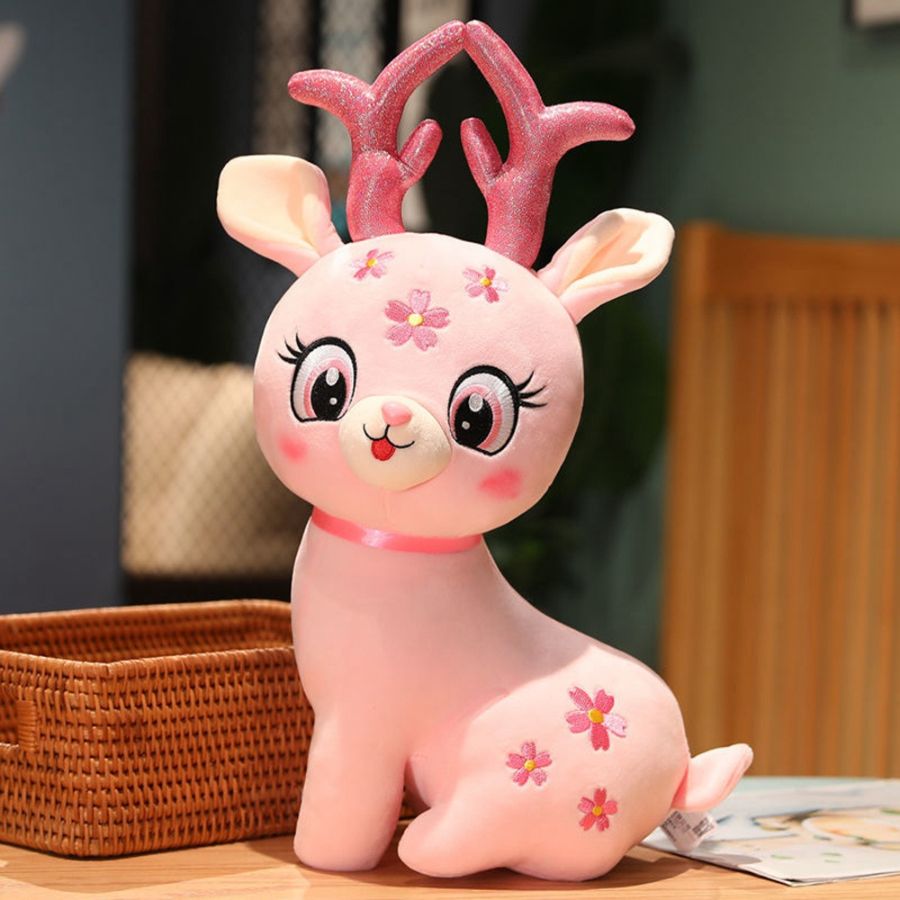 peluche-renne-rose