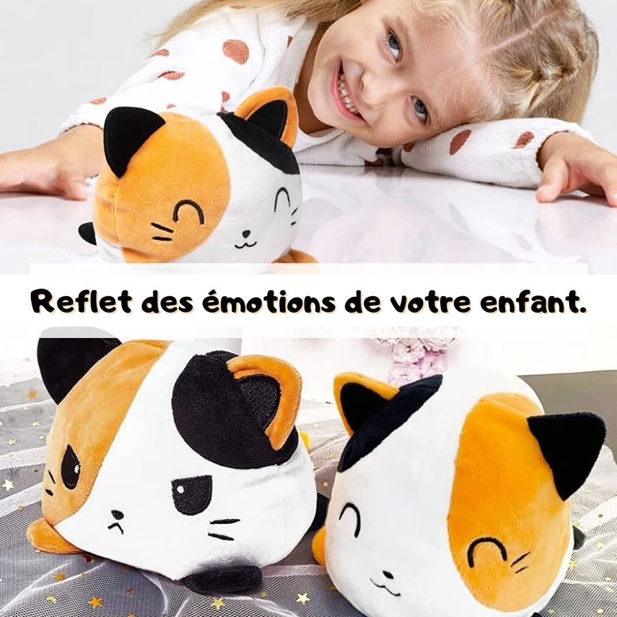 Peluche Réversible Chat Tricolore à Deux Émotions – Image 8