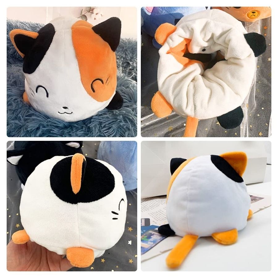 Peluche Réversible Chat Tricolore à Deux Émotions – Image 7