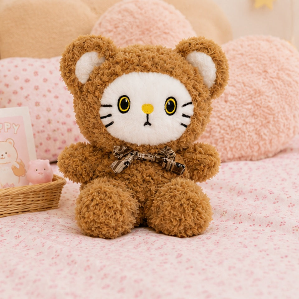 Peluche Ours Marron à Visage de Chaton – Image 3