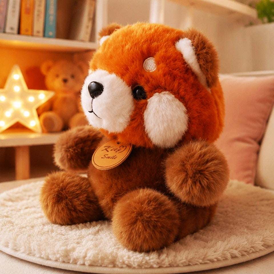 Peluche Panda Roux Assise Orange et Marron – Image 2