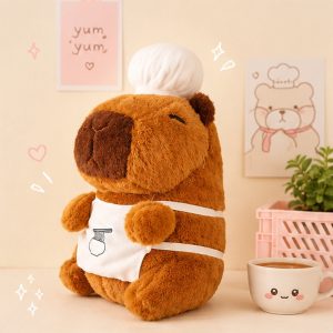 Peluche Capybara Chef avec Toque et Tablier Ramen