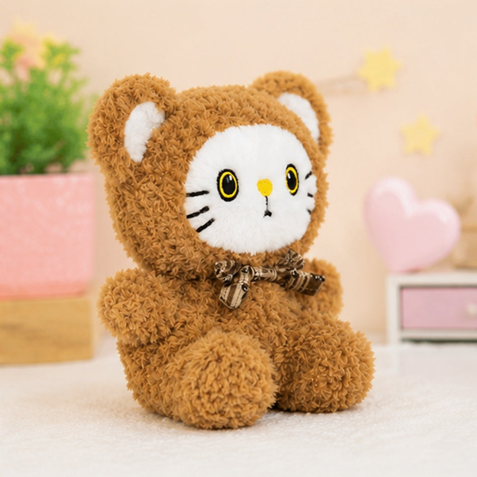 Peluche Ours Marron à Visage de Chaton – Image 2