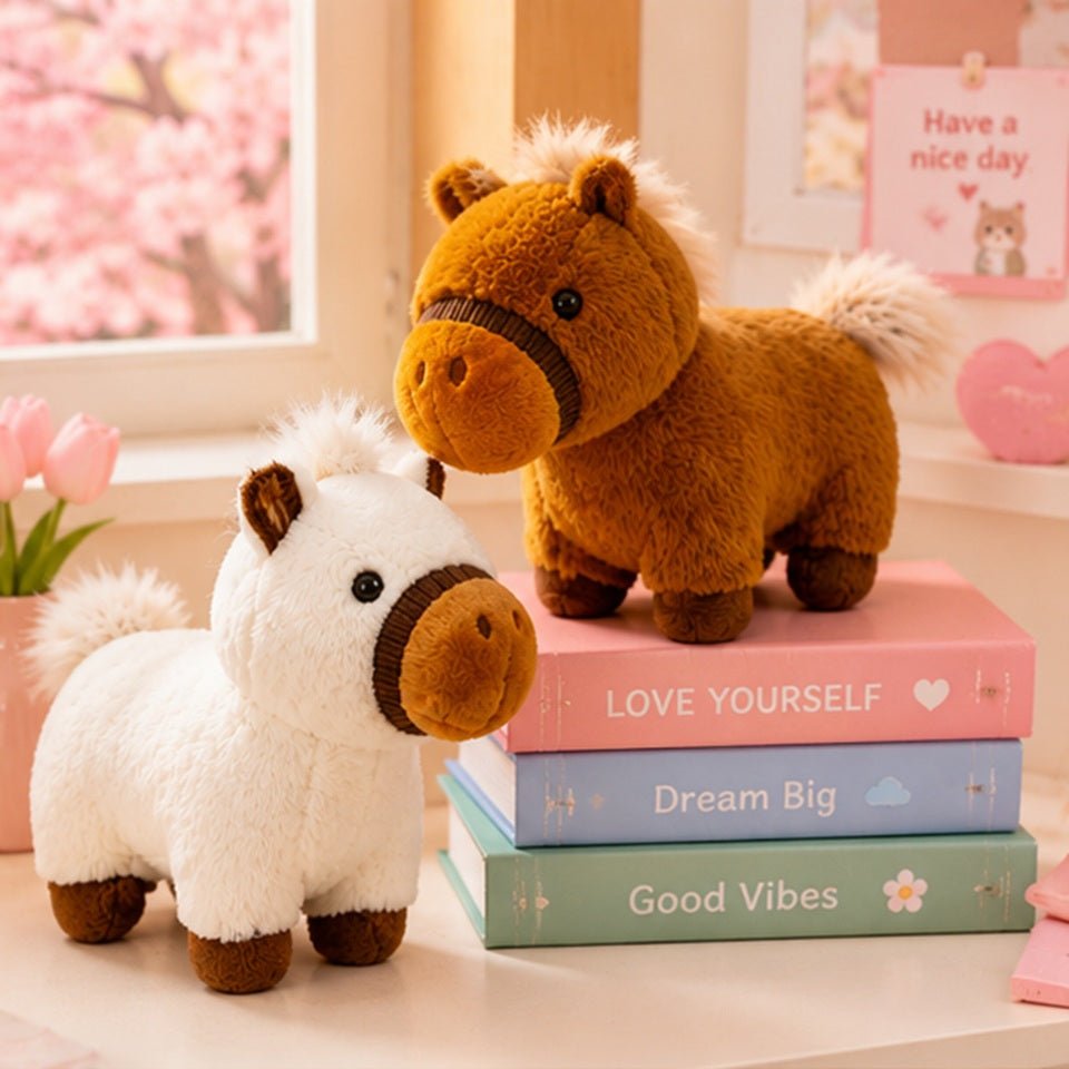 Cheval en Peluche Mignon à Crinière Moelleuse – Image 3