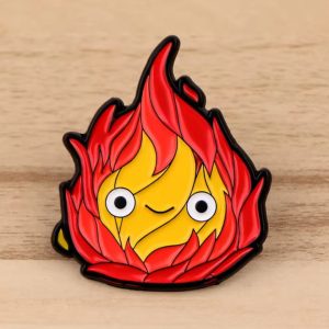 Pin's Calcifer Doré Émaillé